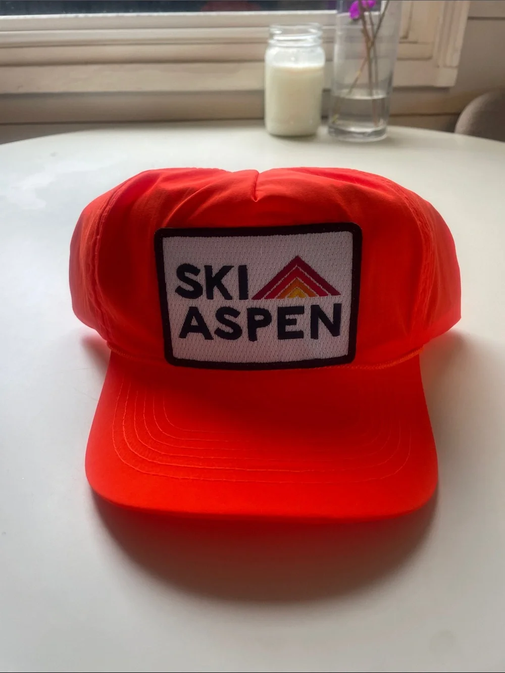 Aviator Nation Ski Aspen Vintage Nylon Trucker Hat | Orange | New With Tags - Picture 1 of 5